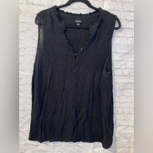 torrid Black Swiss Dot Sleeveless V-Neck Camisole